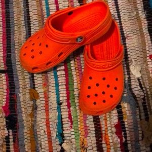 Orange crocs